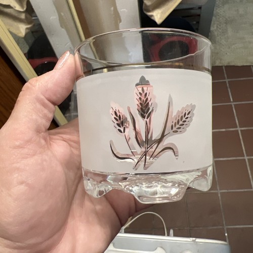 Bicchieri da whisky o decalcomania italiana 6 pezzi e secchiello ghiaccio design grano oro - Foto 2 di 5