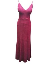 Shimmering Burgundy Spaghetti Strap Full Length W/ Side Slit Ballgown Size 3 NWT