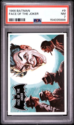 1966 Topps Batman Black Bat #9 Face of the Joker — PSA 7