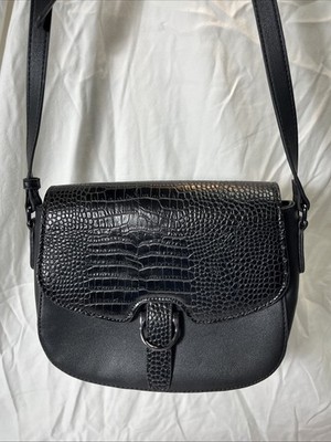 NEW NO TAGS MARK ADAM BLACK LEATHER HANDBAG CROSS BODY