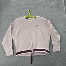 Under Armour x Project Rock Women Sweatshirt XL Pink Logo Long Sleeve READ