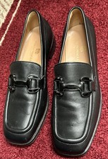 Bruno Magli Natalie Black Leather Loafers, Horse Bit, Women size , Made In Italy