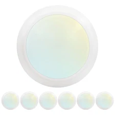 Luxrite 6 Inch LED Disk Lights 5CCT 2700K-5000K 1000LM Damp Rated 6-Pack