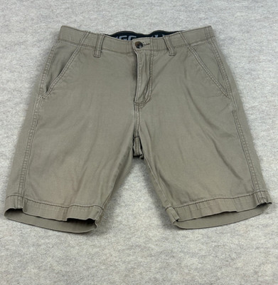 PLUGG Men's Comfort Flex Elastic Waistband Chino Khaki Shorts Size 36 Stretch