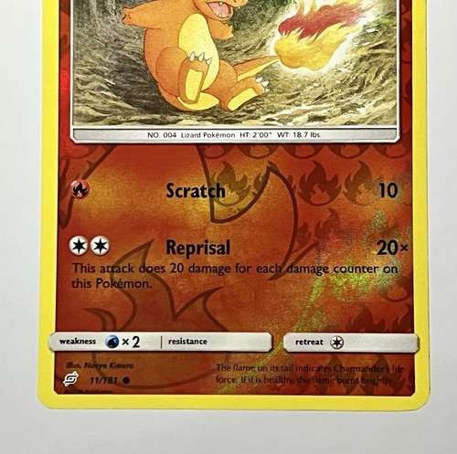 Charmander 11/181 (LP) Reverse Holo Sun & Moon: Team Up 2018 Pokémon Card - Picture 5 of 11