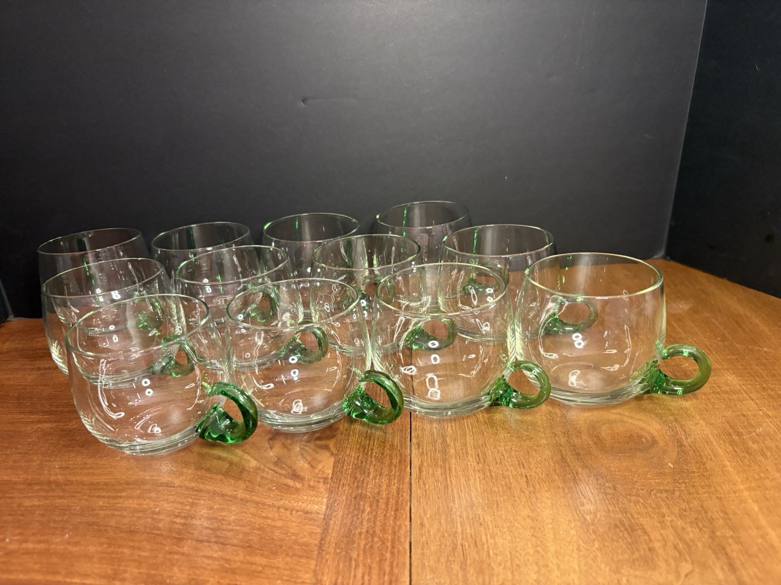 VTG MCM SUSSMUTH GERMANY HAND BLOWN CRYSTAL PUNCH GLASSES  LOT OF 12