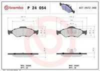 P 24 054 Brembo Bremsbelagsatz, Scheibenbremse FüR Ford,Ford Australia,Mazda