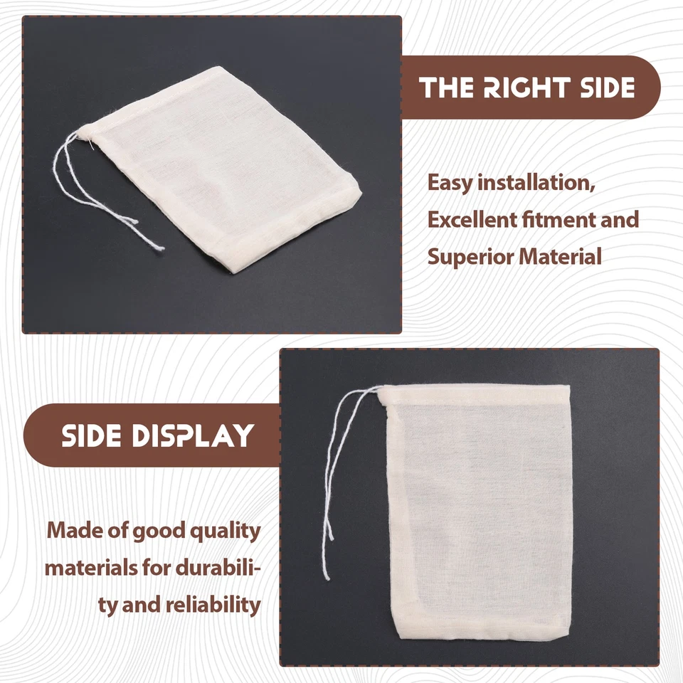 50 Pieces Drawstring Cotton Bags Muslin Bags,Tea Brew Bags (4 x 3 Inches) Y2C7 - Image 3 of 4