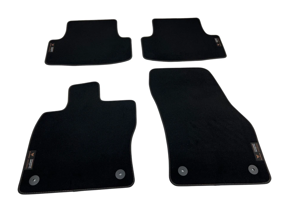 Alfombrillas Coche Asiento Cupra Original Terciopelo Negro Cobre Alfombra Tela Con Logo Foto 4 de 4