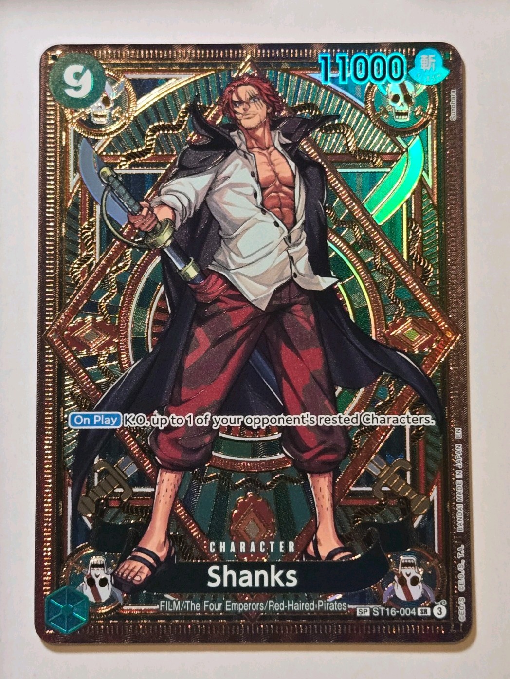 Shanks ST16-004 (SP Full Art) OP11 A Fist Of Divine Speed One Piece