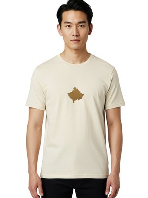 Kosovo-Map Mens Graphic Tee, 100% Cotton, Casual Summer Wear