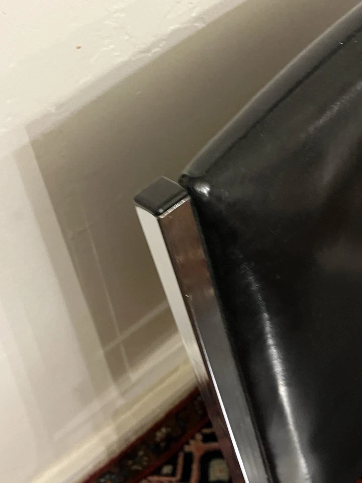 Quality Vintage Mid-Century Modern Steel Vinyl Fabric Chairs EUC - Image 3 of 4