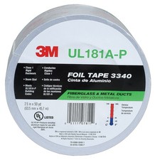 3M Aluminum Foil Tape 3340, 2.5" x 50 yd, 4.0 mil, 2.5 In. X 50 Yd., Silver