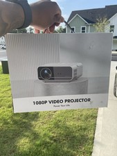 DBPOWER C16 1080P HD LCD Video Projector w/ Case Remote HDMI Tested