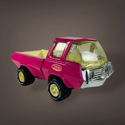 Pink Tonka Mini Pickup Truck 1970s Pressed Steel 8.5 Inch Vintage