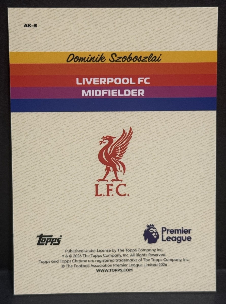 2026 Topps Chrome Premier League Liverpool Dominik Szoboszlai