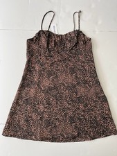 Urban Outfitters Mini Dress Women XL Brown Milkmaid Fairy Empire Waist Y2K