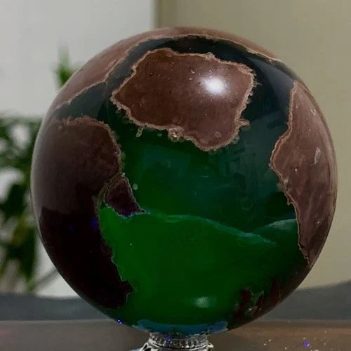 271G Natural Volcanic Red Agate QUARTZ Sphere Crystal Ball Healing