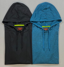 NEW Men's Foundry Big Tall Slick Polyester Hooded Long Sleeve Active Shirt