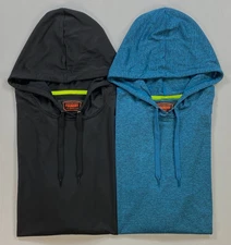 NEW Men's Foundry Big & Tall Slick Polyester Hooded Long Sleeve Active Shirt