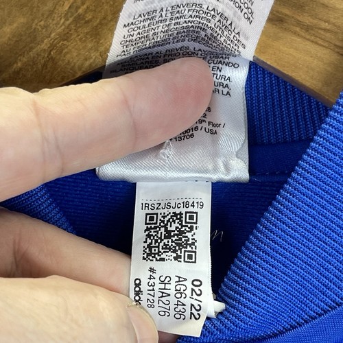Adidas Jacket Boys Size 4T Blue White Stripes and Logo Full Zip Front - Picture 6 of 12