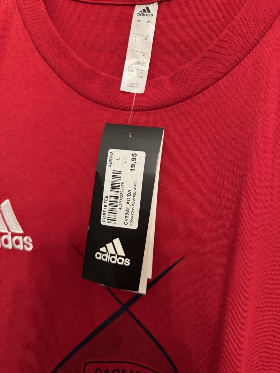 Cagliari Calcio FC Adidas Core 18 Mens Red T Shirt Size Large