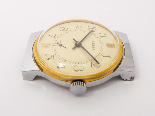 VINTAGE SOVIET RUSSIA USSR WRIST MENS WATCH POBEDA ZIM MECHANICS NOT WORKING RAR - Picture 14 of 16
