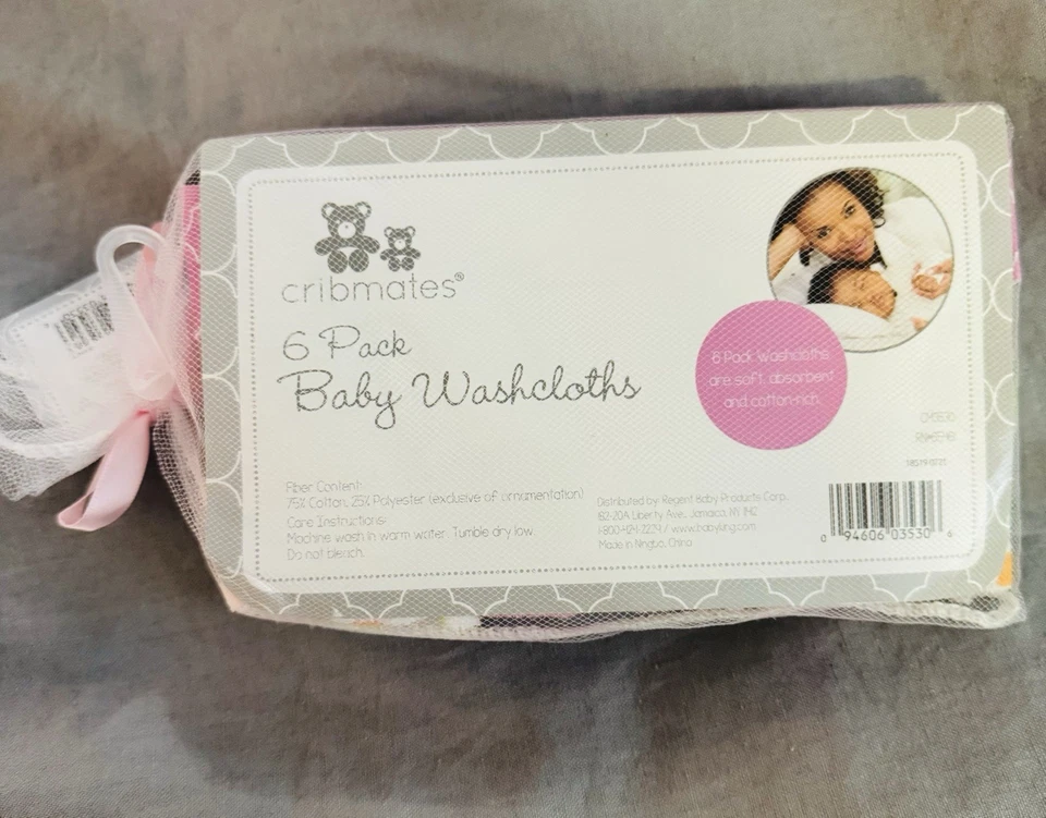 Paquete de 6 paños para bebé niña Cribmates Foto 4 de 4