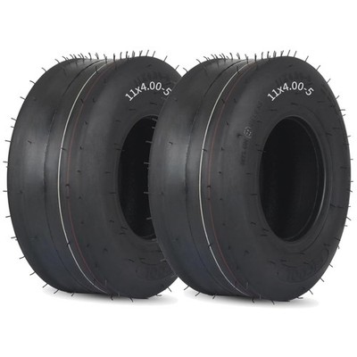 Set of 2: 11x4.00-5 Zero Turn Mower Tires, Smooth Tread