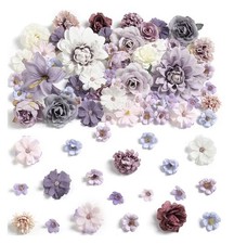 Fake Flower Heads Mini Artificial Purple Faux Dahlia Rose Flowers DIY Home Craft