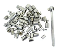 Mixed Lot Unbranded Used Socket Set Heads Metric & Imperial with Drive Hand Tool