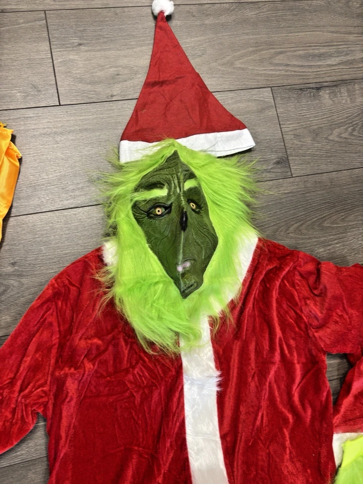 Novo traje de Papai Noel peludo verde 8 peças tamanho grande - Imagem 2 de 4
