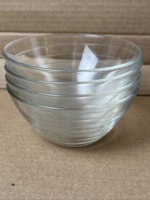 Arcoroc France CLASSIQUE CLEAR BOWL SET of 4 COUPE 4-7/8  dia. Dessert Fruit