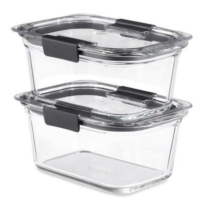 Brilliance Glass Food Storage Containers, 2-Pack with Lids, Free and Leak