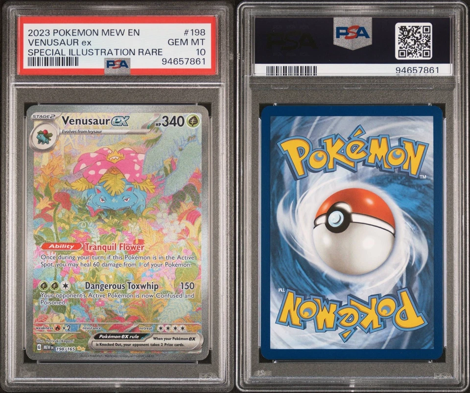 Venusaur ex 198/165 特别插图 罕见 Pokemon Scarlet 紫色 151 PSA 10 — 第 4/4 张图片