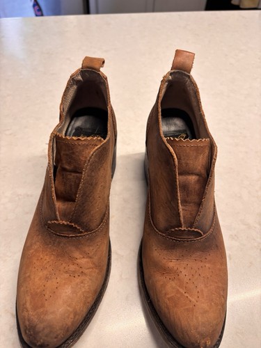 Freebird by Steven Boots Women 9M Sadie Shoes Brown Leather Slip On Ankle Bootie - Picture 2 of 14