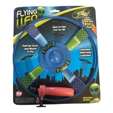 Pull Cord Flying UFO - 10 Inch Space Ship Toy - Flies Over 65’