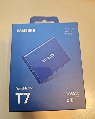 SAMSUNG Portable SSD T7 PC Mac Festplatte - 2 TB SSD USB-C - Indigo Blau Neu OVP