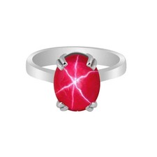 8 Ct Natural 6 Rays Red Star Ruby Ring 925 Sterling Silver Handmade All Sizes