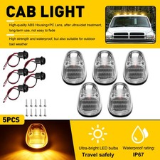 5x Amber Full Led Cab Roof Light Kit For 1999 2000-2001 Dodge Ram 1500 Clear Ee