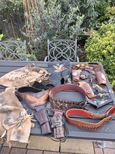 Cowboy Accessoires Holster, Chaps Weste komplett Leder Restposten Country...S/M
