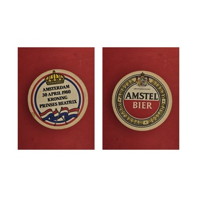 Amstel Amsterdam 30 April 1980 Kroning Prinses Beatrix Brauerei Bierdeckel Bier