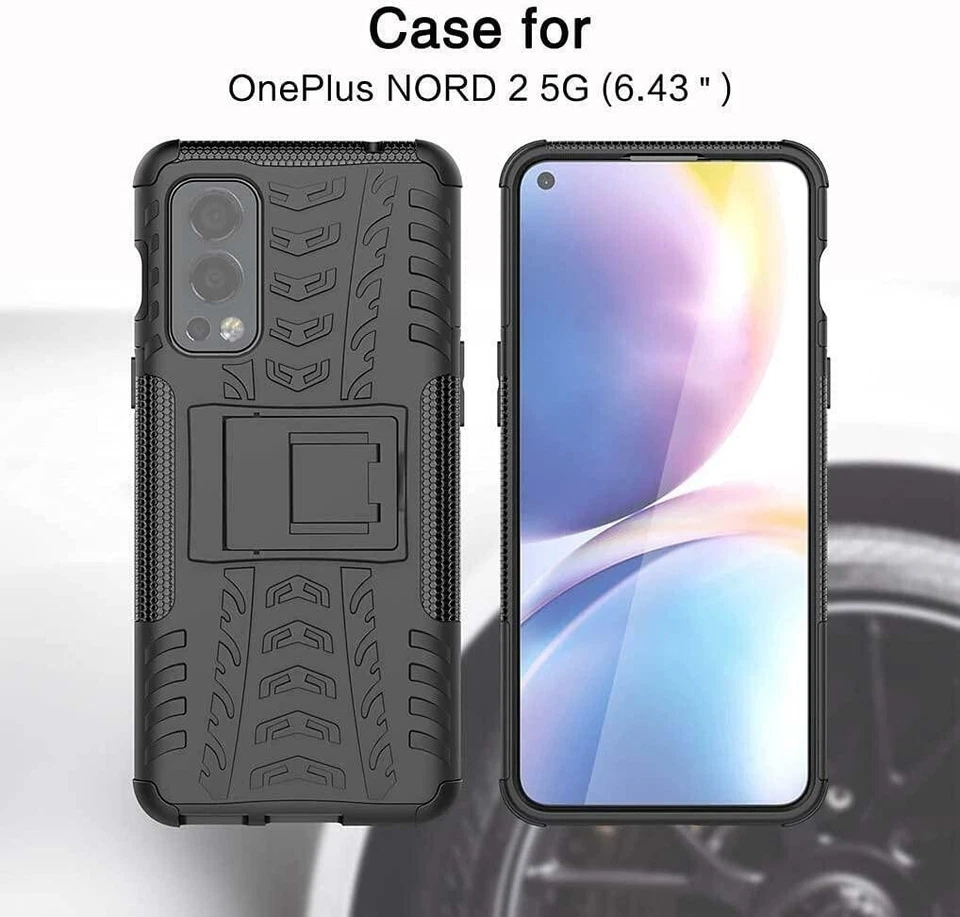 For OnePlus Nord 2 5G Case Shockproof Stand Rugged Red Blue One Plus Phone Cover - Image 3 of 4
