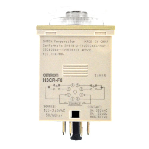 A● Omron H3CR-F8N Time Delay Relay 1.2S-30H 100-240vac 50/60Hz 8Pin New