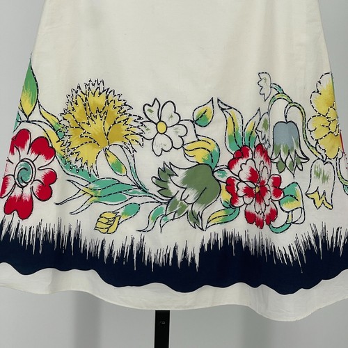 Anthropologie LAPIS Beaded Flare Midi Skirt Womens S Bohemian Floral Watercolor - Picture 5 of 11