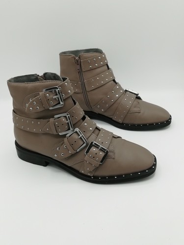 TOPSHOP Amy 2 Studded Buckled Boots 38 