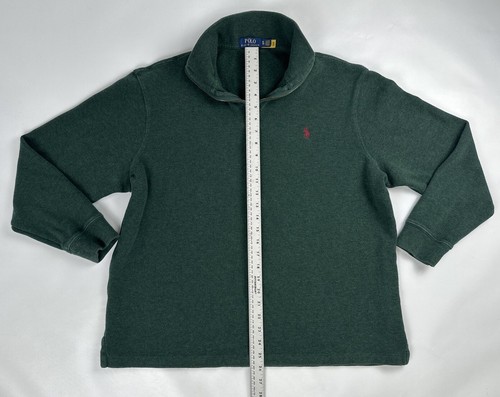 Polo Ralph Lauren Sweater Mens XL Green Cotton French Rib Half Zip Pullover - Picture 2 of 11