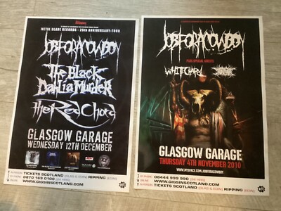 JOB FOR A COWBOY Concert posters - Collection x2 Scottish tour - Gig memorabilia
