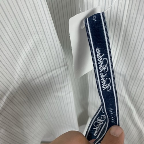 Brooks Brothers Dress Shirt Striped Long Sleeve Supima Mens Size 17 - 34 *flaws - Picture 5 of 16