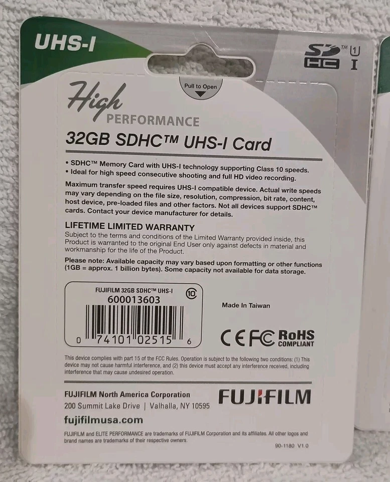 x2)NEW Fujifilm High Performance 32GB SDHC  UHS-I up to 45MB/s  300x full HD vid - Image 4 of 4